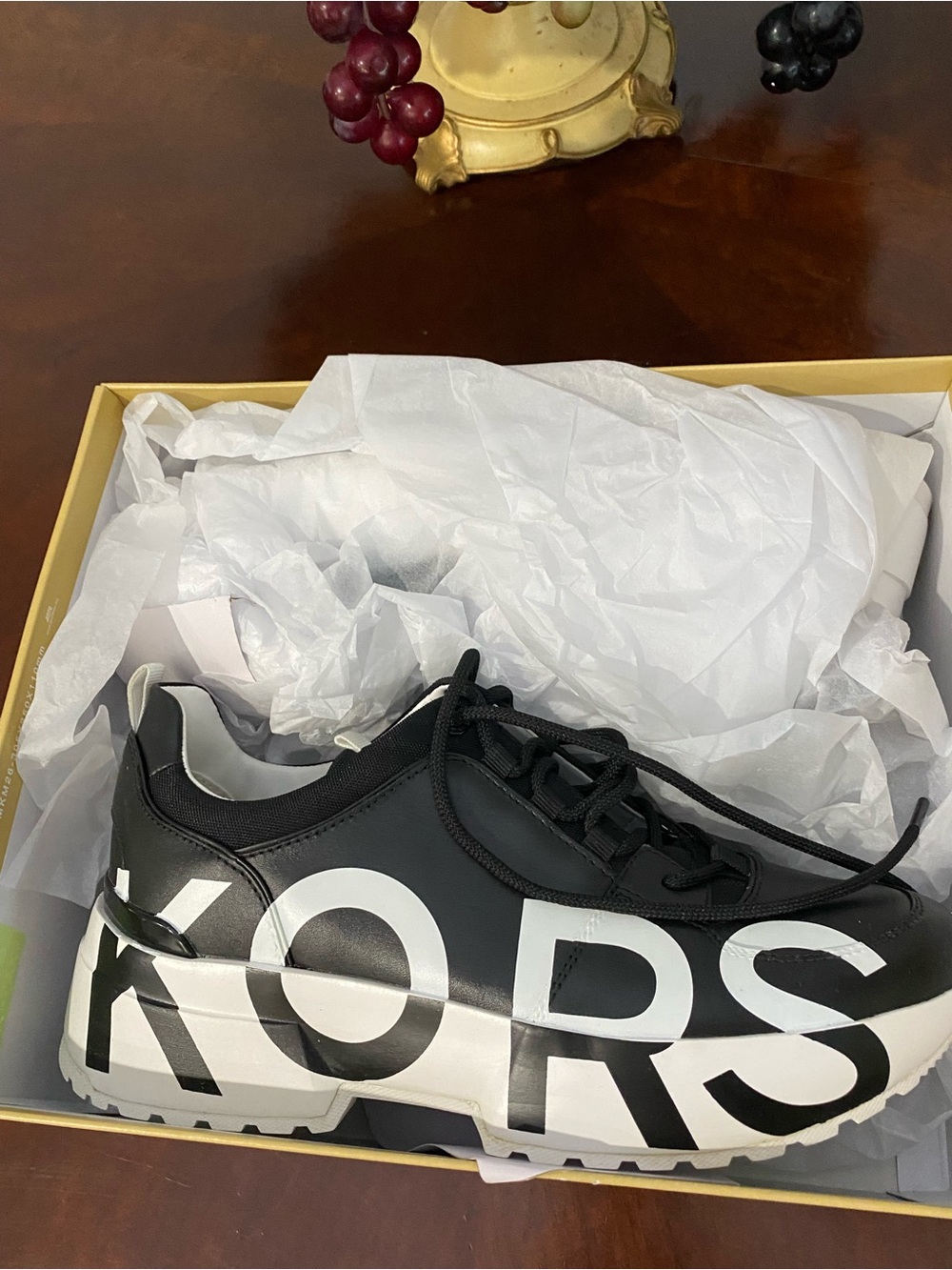 Michael Kors Black & White Logo Platform Sneakers - Picture 10 of 13